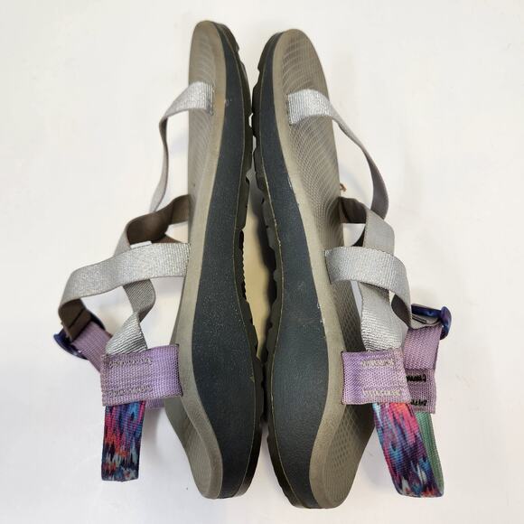 Chaco Z1 Classic One Strap Outdoor Sandal Women Size 10 Silver Purple Hiking - Picture 7 of 8